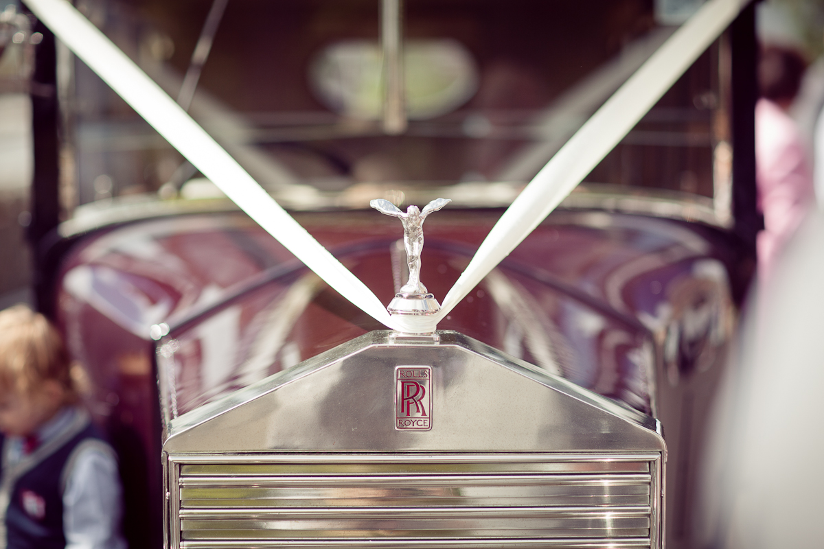 marroon wedding car